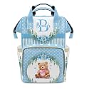 Personalized Diaper Bag Backpack Gift Watercolor Floral Wreath Dot Teddy Bear Ultimate Nappy Bag: Spacious, Waterproof &amp; Perfect for Travel