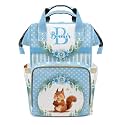 Personalized Diaper Bag Backpack Gift Watercolor Floral Wreath Dot Squirrel Cute Versatile Travel Bag: Large Capacity &amp; Multiple Compartments for Everyone