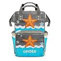 Personalized Diaper Bag Backpack Gift Watercolor Underwater Seastar Star Multi-Purpose Nappy Bag: Ideal for Holidays, Packed with Space