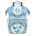 Personalized Diaper Bag Backpack Gift Watercolor Floral Wreath Dot Butterfly Ultimate Nappy Bag: Spacious, Waterproof &amp; Perfect for Travel