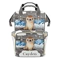 Personalized Diaper Bag Backpack Gift Watercolor Sea Lions Bubble Ultimate Nappy Bag: Spacious, Waterproof &amp; Perfect for Travel