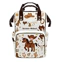 Personalized Diaper Bag Backpack Name Cowboy Western Life Wild Cowgirl Convenient and Durable: Waterproof Multi-Compartment Nappy Bag