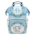 Personalized Diaper Bag Backpack Name Elephant Dot Watercolor Floral Large Capacity Nappy Bag: Designed for Travel &amp; Everyday Use
