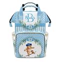 Personalized Diaper Bag Backpack Name Skateboard Bear Watercolor Floral Dot Gift the Best: Spacious Waterproof Nappy Bag for Men and Women
