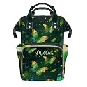 Personalized Diaper Bag Backpack Name Watercolor Butterfly Convenient and Durable: Waterproof Multi-Compartment Nappy Bag