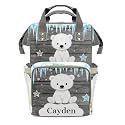 Personalized Diaper Bag Backpack Name Watercolor Polar Bear Ice Star Large Capacity Nappy Bag: Designed for Travel &amp; Everyday Use