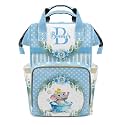 Personalized Diaper Bag Backpack Name Watercolor Floral Wreath Dot Elephant Multifunction Travel Backpack Nappy Bag Daypack for Mom Dad Boy Girl