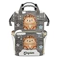 Personalized Diaper Bag Backpack Name Watercolor Hedgehog Gift the Best: Spacious Waterproof Nappy Bag for Men and Women