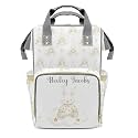 Personalized Diaper Bag Backpack Name Watercolor Rabbit Multifunction Travel Backpack Nappy Bag Daypack for Mom Dad Boy Girl