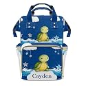 Personalized Diaper Bag Backpack Name Watercolor Turtle Star Functional Waterproof Bag: Gift for Moms, Dads