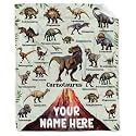 Personalized Dinosaurs Blanket Gift for Boy Girl,Custom Dinosaur Blanket
