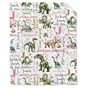 Personalized Dinosaurs Blanket Gift for Boy Girl,Custom Dinosaur Blanket