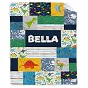 Personalized Dinosaurs Blanket Gift for Boy Girl,Custom Dinosaur Blanket