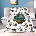 Personalized Dinosaurs Blanket Gift for Boy Girl,Custom Dinosaur Blanket