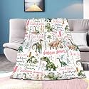 Personalized Dinosaurs Blanket Gift for Boy Girl,Custom Dinosaur Blanket