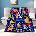 Personalized Dinosaurs Blanket Gift for Boy Girl,Custom Dinosaur Blanket