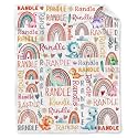 Personalized Dinosaurs Rainbow Blanket Gift,Custom Dinosaur Blanket