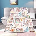 Personalized Dinosaurs Rainbow Blanket Gift,Custom Dinosaur Blanket