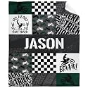 Personalized Motorcycle Dirt Bike Blanket Custom Motorcycle Blanket