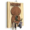 Personalized Dog Leash Holder, Custom Dog Butt Harness Wall Hanger Organizer with Name, Hooks for Leashes, Keys, Collars, Funny Leash Rack Wall Mount for Entryway, Gift for Pet Lovers, Home Décor