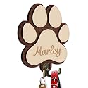 Personalized Dog Leash Holder, Custom Dog Paw Harness Wall Hanger Organizer with Name, Decorative Hooks for Leashes, Keys, Collars, Leash Rack Wall Mount for Entryway, Hallway, Gift for Pet Lovers