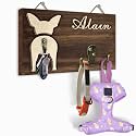Personalized Dog Leash Holder, Dog Butt Harness Wall Hanger Organizer with Name, Hooks for Leashes, Keys, Collars, Funny Leash Rack Wall Mount for Entryway, Gift for Pet Lovers, Home Décor