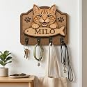 Personalized Dog Leash Holder for Wall, Key Storage, Wooden Pet Hook