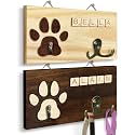 Personalized Dog Leash Holder Wall Mount, Pet Harness Hanger with Letter Tiles, Dog Collar Organizer for Entryway, Memorial Paw Leash Holder for Wall, Pet Loss Gift, Keepsake Home Decor