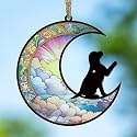 Personalized Dog Memorial Suncatcher/Ornament - Custom Name Dogs Loss Memorial Christmas 2026 Ornament, Stained Glass Light Catcher Dog Sympathy Gift, Pet Remembrance Keepsake Memory Windows Hangings