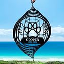 Personalized Dog Memorial Wind Spinners, Custom Name Garden Wind Spinners, Hanging Outdoor Decor, Yard Art, Metal Hanging Wind Spinner for Indoor Lawn Patio Porch, Dog Remembrance Gift Color02