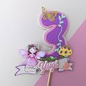 Personalized Fairy Cake Topper with Name &amp; Age – Handcrafted Birthday Decoration, Custom Party Decor