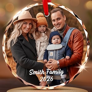 Personalized Christmas Ornaments 2026 Custom Photo Crystal