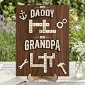 Personalized Family Scrabble Name Sign, First Dad Now Grandpa Gifts for Fathers Day from Son Daughter, Custom Crossword Tiles Letter Puzzle Plaque With Kids Name, Birthday Gift for Dad, Papa