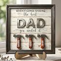 Personalized Fathers Day Dad Gifts from Daughters Sons, Best Dad You Nailed It Sign Custom Father's Day Plaque, Daddy Birthday Gift for Dads, Stepdad, Grandpas, Family Keepsake with Kids Names