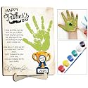 Personalized Fathers Day Handprint Gift, World's Best Dad Trophy Sign with Paints, Kid Handprint Art Crafts Plaque, Birthday Best Dad Ever Gifts for Daddy, Papa, Family Keepsake Shelf Desk Home Decor