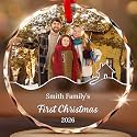 First Christmas Together Ornament 2026 Personalized Glass