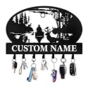 Personalized Fishing Key Holder Wall Mount, Fisherman Key Holder for Wall, Custom Name Keys Hanger for Outdoor Explorer, Decorative Keys Hooks Gifts for Fisherman Fishing Lovers Color08