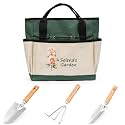 Personalized Garden Tools Set for Women: Custom Text Garden Tool Bag and Garden Shovel & Transplant Shovel & Hand Rake - Gardening Gifts for Mom Grandma Gardening Lover (Garden Bag)