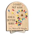 Personalized Gifts for Grandma, Nana, Fingerprint Sign with Paints, DIY Art Craft Family Keepsake, Grandma Presents for Birthday, Mothers Day, Valentine’s Day, Thanksgiving, Home Decorative Plaque