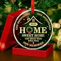 Personalized Glass Ornament Home Sweet Home – First Home Ornament 2025 with Address, Our New Housewarming Christmas Keepsake, Custom Family, New Beginnings Glass Tree Decoration