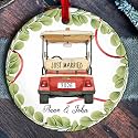 Personalized Golf Cart Wedding Ceramic Ornament, Mr and Mrs Gift Wedding Gifts for Couples 2026, First Christmas As Mr and Mrs Ornament 2026, Just Married Ornaments, Bridal Shower Gifts - 1st Married