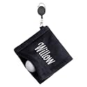 Personalized Golf Towel with Retractable Clip - Custom Embroidered Name, Ultra-Absorbent, Waterproof Wet/Dry Tech Small Golf Ball & Club Cleaner for Men, Women, Ideal Golf Gift (Black)