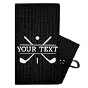 Personalized Golf Towels for Golf Bags - Custom Embroidered with Name/Text, Cotton Velour Towel Golf Accessories for Men &amp; Women, Retirement Birthday Present