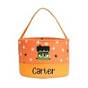 Personalized Halloween Basket, Trick Or Treat Bucket for Kids, Custom Name Halloween Candy Bags for Boys Girls (Style 6)