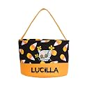 Personalized Halloween Basket, Trick Or Treat Bucket for Kids, Custom Name Halloween Candy Bags for Boys Girls (Style 4)