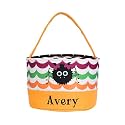Personalized Halloween Basket, Trick Or Treat Bucket for Kids, Custom Name Halloween Candy Bags for Boys Girls (Style 2)