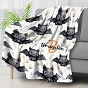 Personalized Halloween Blanket Custom Bat Blanket for Kid,60x50in