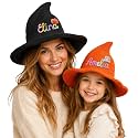 Personalized Halloween Witch Hat for Kid Wide Brim Pointy Witch Costume Hat