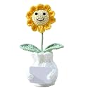 Personalized Handmade Positive Sunflower Doll Crochet with Card Custom Text - Appreciation Gift for Coworker, Teacher, Women, Mom, Friend - Customizable Thank You, Birthday, Christmas Gift