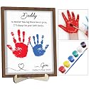 Personalized Handprint Wooden Sign for Mom Dad Grandma Nana, DIY Kids Handprint Frame with Paints, Art Craft Family Keepsake, Mothers Fathers Day Birthday Gift for New Parents, Friends, Home Decor